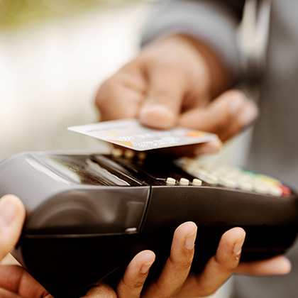 Debit card on mobile register